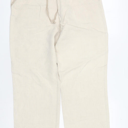 Boden Beige Women’s Linen Trousers Size 16