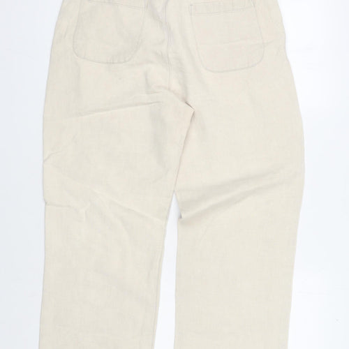 Boden Beige Women’s Linen Trousers Size 16