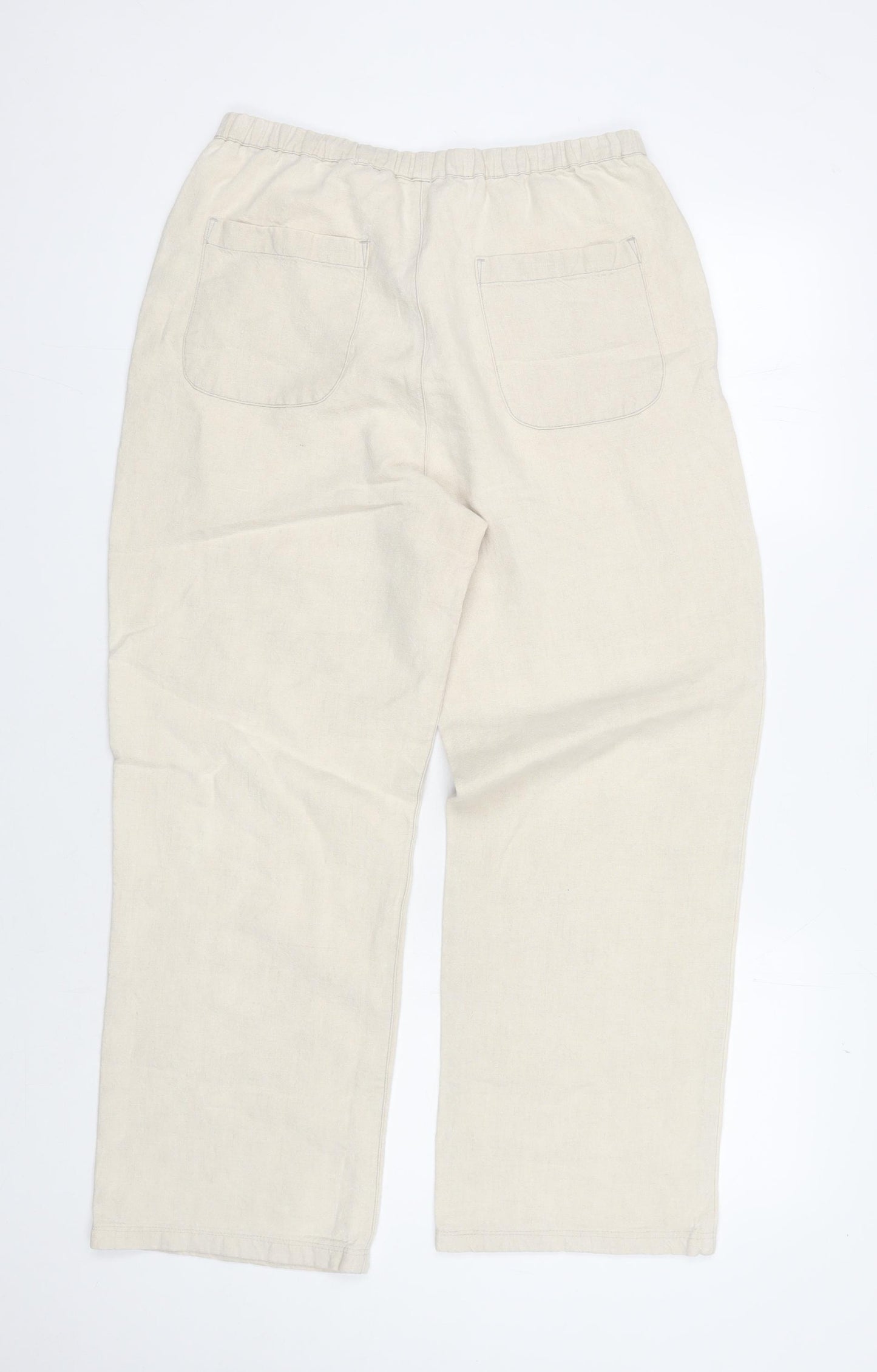 Boden Beige Women’s Linen Trousers Size 16