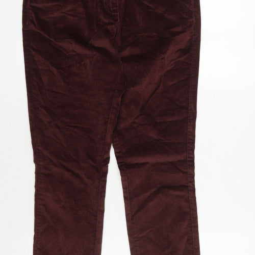 Next Women's Brown Velvet Trousers Size 10 Regular Fit