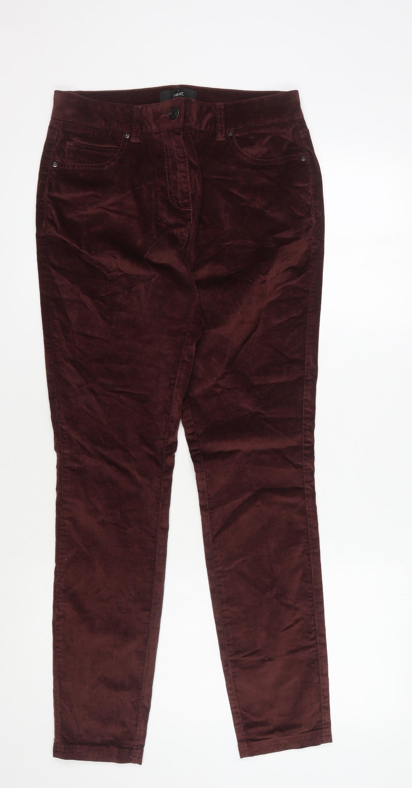 Next Women's Brown Velvet Trousers Size 10 Regular Fit