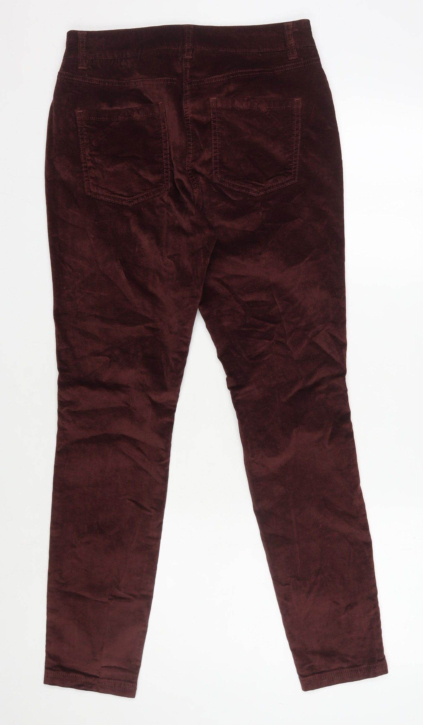 Next Women's Brown Velvet Trousers Size 10 Regular Fit