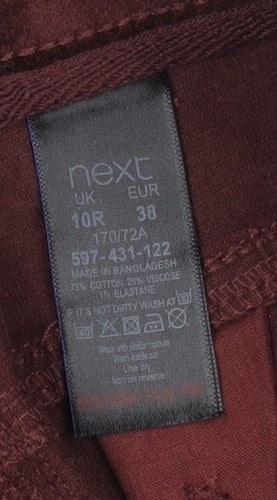 Next Women's Brown Velvet Trousers Size 10 Regular Fit