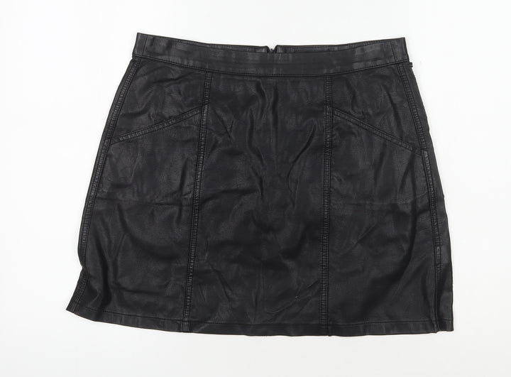 New Look Women's Black Knee Length Pencil Skirt Size 12