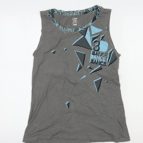 Zumba Unisex Grey XL Tank Top for Dance Athletic Fit