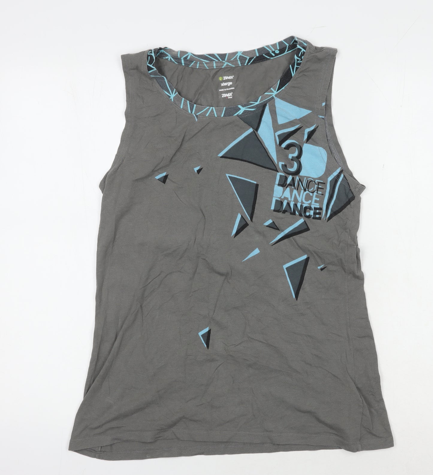 Zumba Unisex Grey XL Tank Top for Dance Athletic Fit
