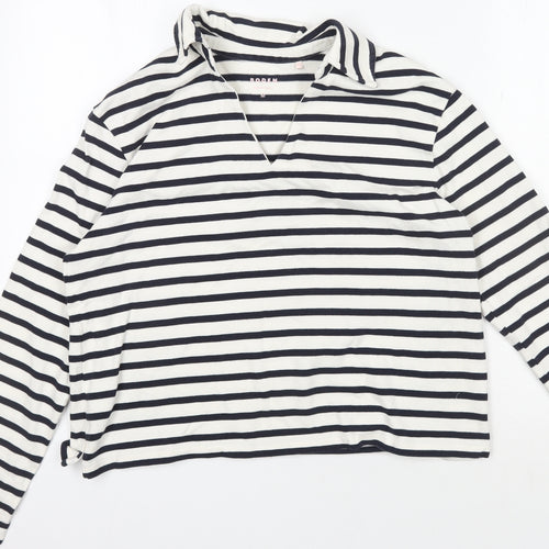 Boden Women's Black & White Striped Jersey T-Shirt M