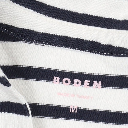 Boden Women's Black & White Striped Jersey T-Shirt M