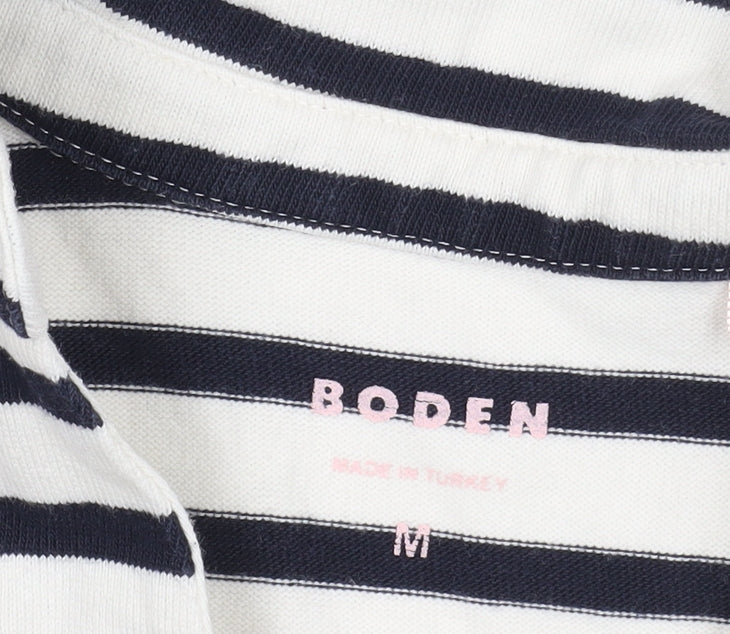 Boden Women's Black & White Striped Jersey T-Shirt M