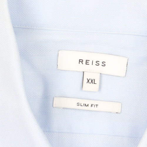 Reiss Men's Blue Slim Fit Dress Shirt 2XL