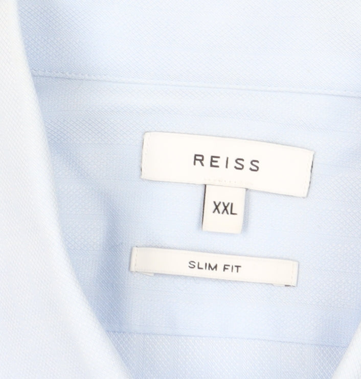 Reiss Men's Blue Slim Fit Dress Shirt 2XL
