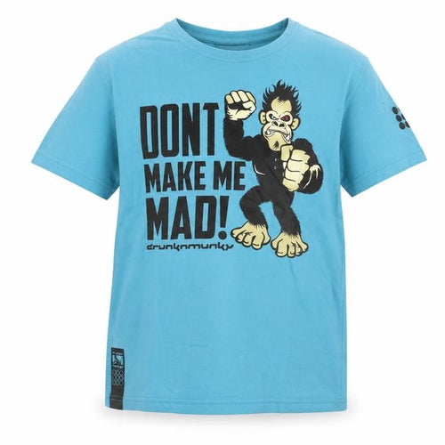 Drunkn Munky Boys Blue Graphic T-Shirt, Size 7-8 Years, Fun Style