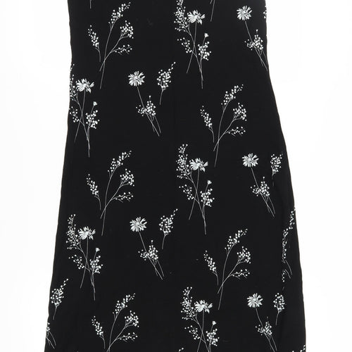 Liz Claiborne Women's Black Floral Midi Tank Dress M