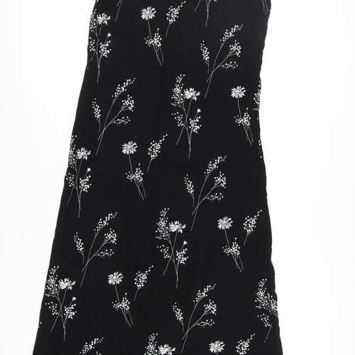Liz Claiborne Women's Black Floral Midi Tank Dress M