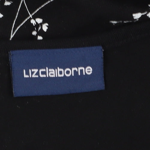 Liz Claiborne Women's Black Floral Midi Tank Dress M
