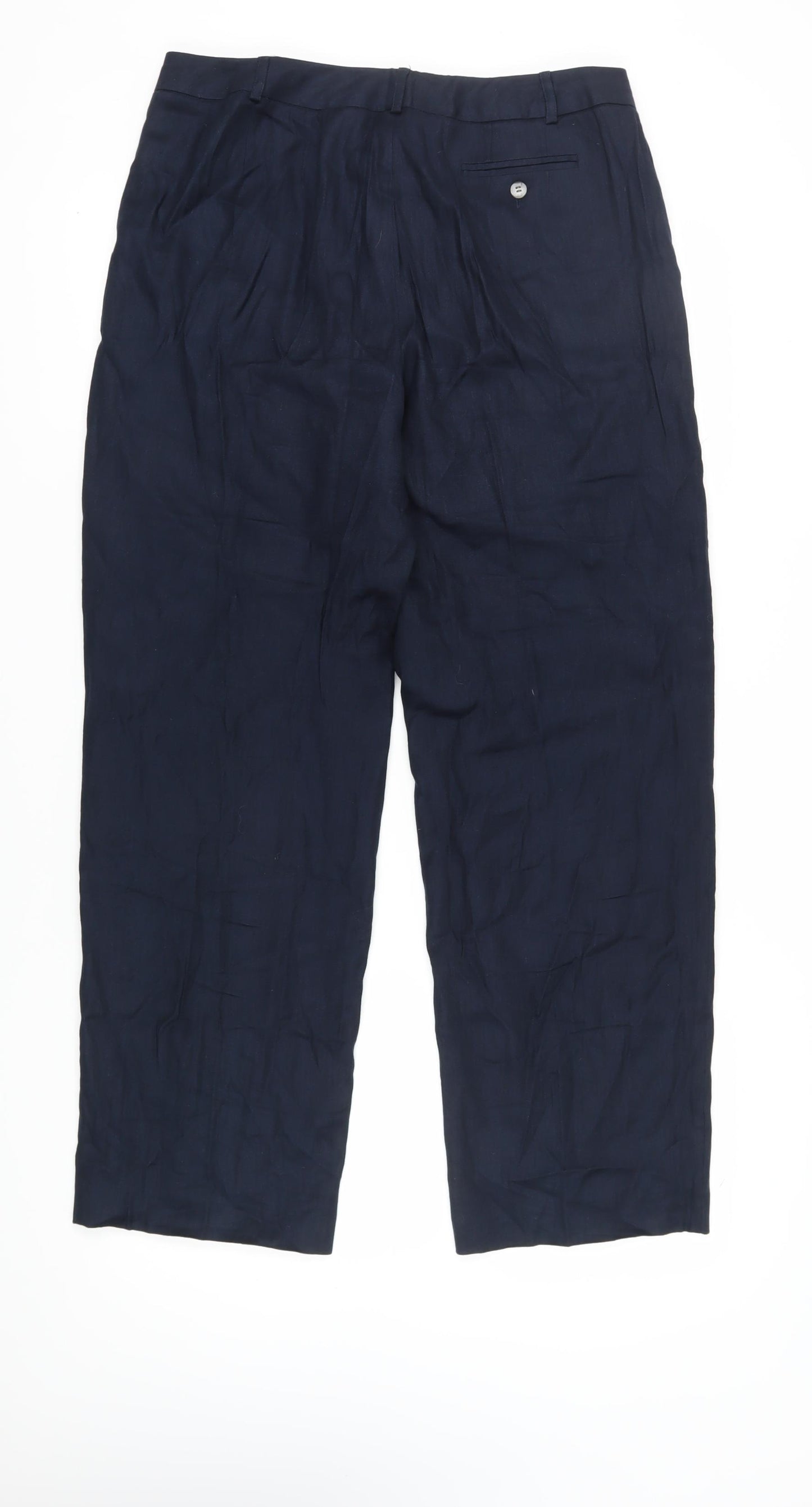 Talbots Women's Blue Linen Blend Trousers Size 12