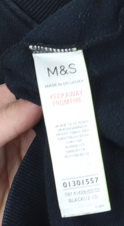 Marks and Spencer Boys Black Pullover Sweatshirt 12-13 Years
