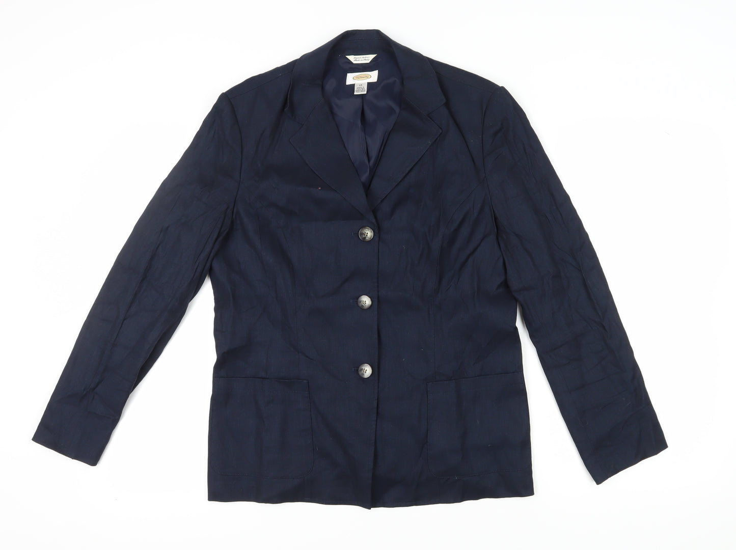 Talbots Women's Blue Linen Blazer Size 14