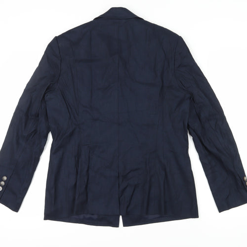 Talbots Women's Blue Linen Blazer Size 14