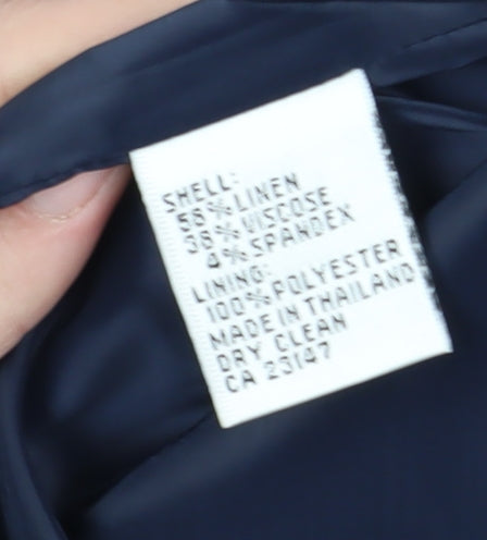 Talbots Women's Blue Linen Blazer Size 14