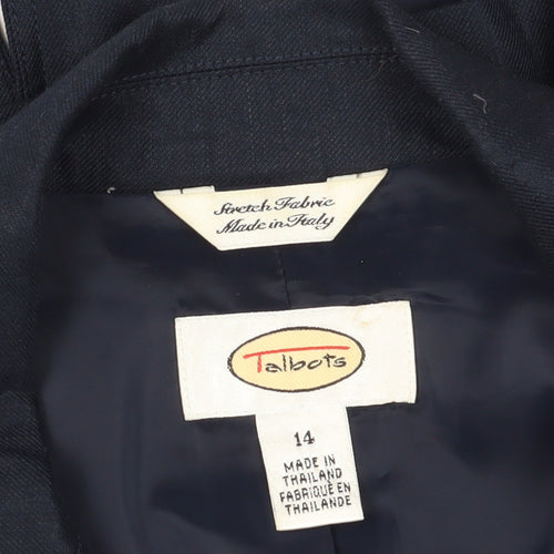Talbots Women's Blue Linen Blazer Size 14
