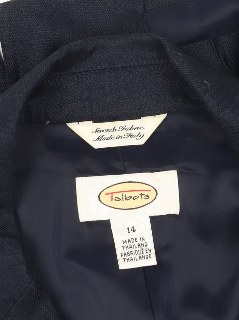 Talbots Women's Blue Linen Blazer Size 14