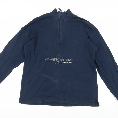 Reebok Men's Blue 1/4 Zip Sweatshirt M