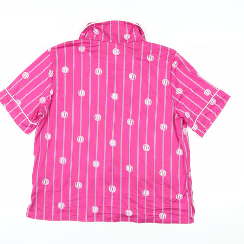 DKNY Women's Pink Striped Pyjama Top, Size L