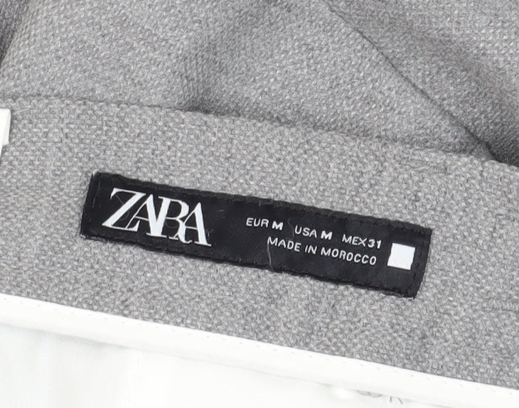 Zara Women's Grey Classic Trousers Size M, Elastic Waist