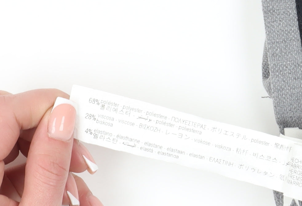 Zara Women's Grey Classic Trousers Size M, Elastic Waist