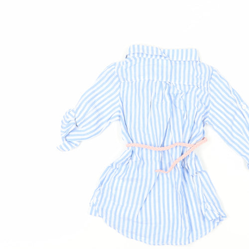 H&M Unisex Baby Blue Striped Tunic with Belt, 12 Months