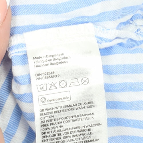 H&M Unisex Baby Blue Striped Tunic with Belt, 12 Months