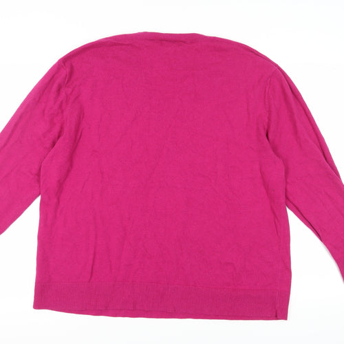 Ava & Viv Women's Pink V-Neck Pullover Jumper 2XL