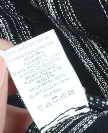 Briggs Women's Black XL Striped Linen Shorts