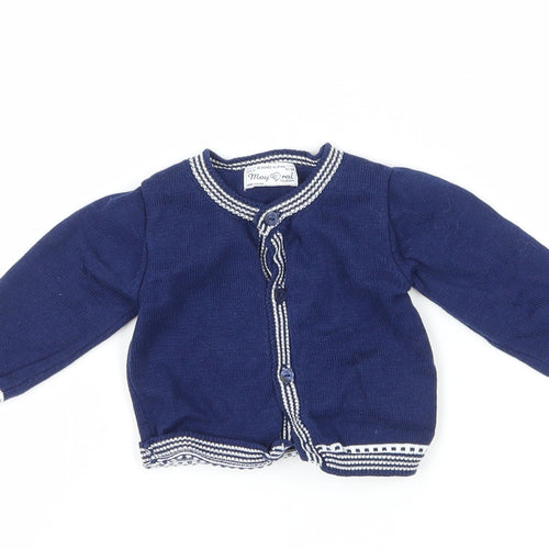 Mayoral Blue Unisex Baby Cardigan 3-6 Months Cotton