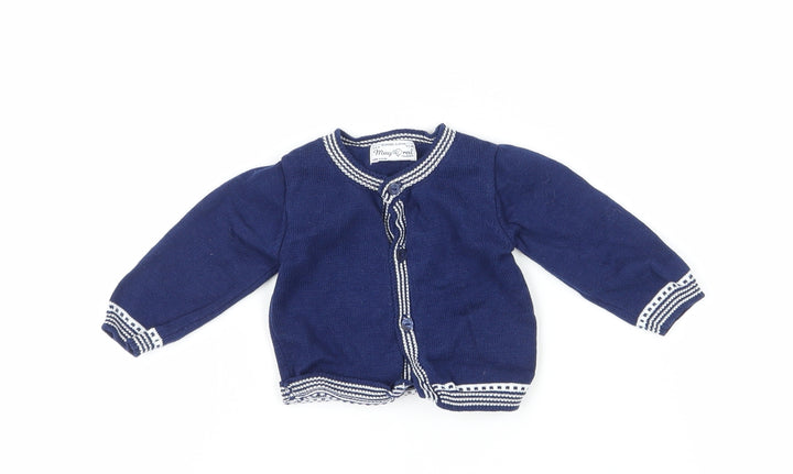 Mayoral Blue Unisex Baby Cardigan 3-6 Months Cotton
