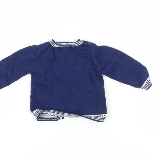 Mayoral Blue Unisex Baby Cardigan 3-6 Months Cotton