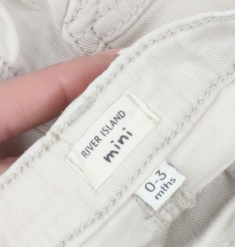 River Island Unisex Beige Jogger Trousers 0-3 Months