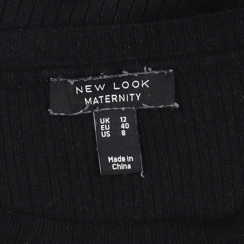 New Look Women's Black Maternity Knit Dress, Size 12