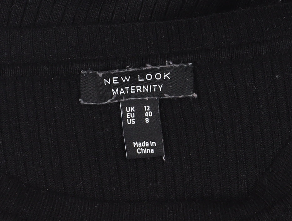 New Look Women's Black Maternity Knit Dress, Size 12