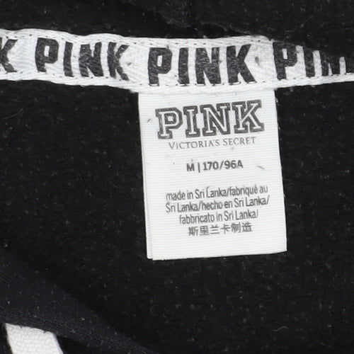 PINK Women's Black Pullover Hoodie M