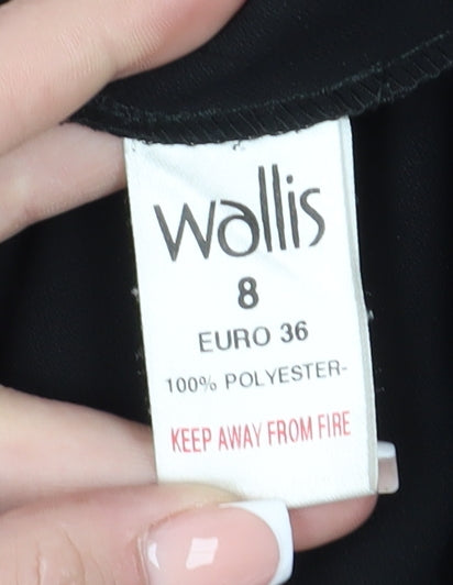 Wallis Women's Black Wide-Leg Trousers Size 8