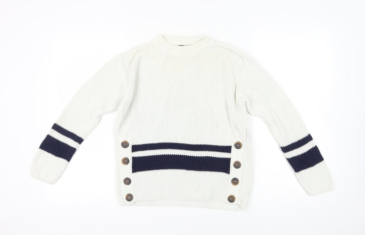 Marks and Spencer Women's Ivory Striped Pullover S