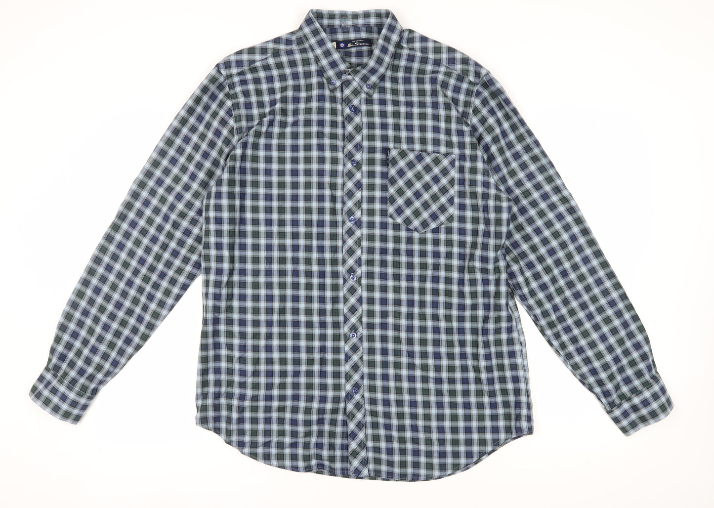 Ben Sherman Men's Blue Check Shirt XL Casual Style