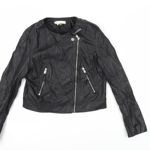 H&M Women's Black Motorcycle Jacket Size 10