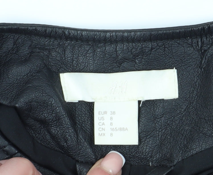 H&M Women's Black Motorcycle Jacket Size 10