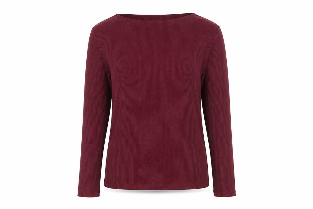 Front view of Mango Women's Red Knit Long Sleeve Top XL