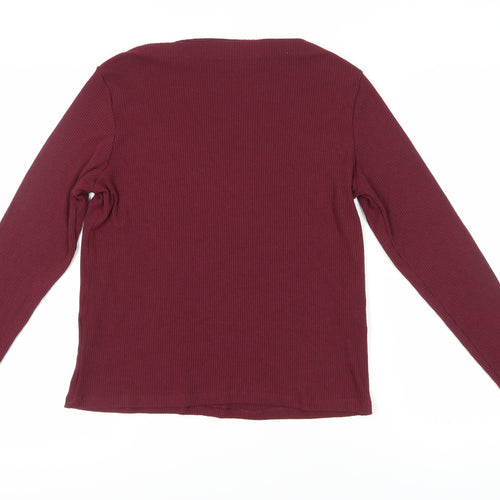 MNG Women's Red Knit Long Sleeve Top XL