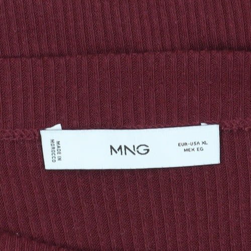 MNG Women's Red Knit Long Sleeve Top XL