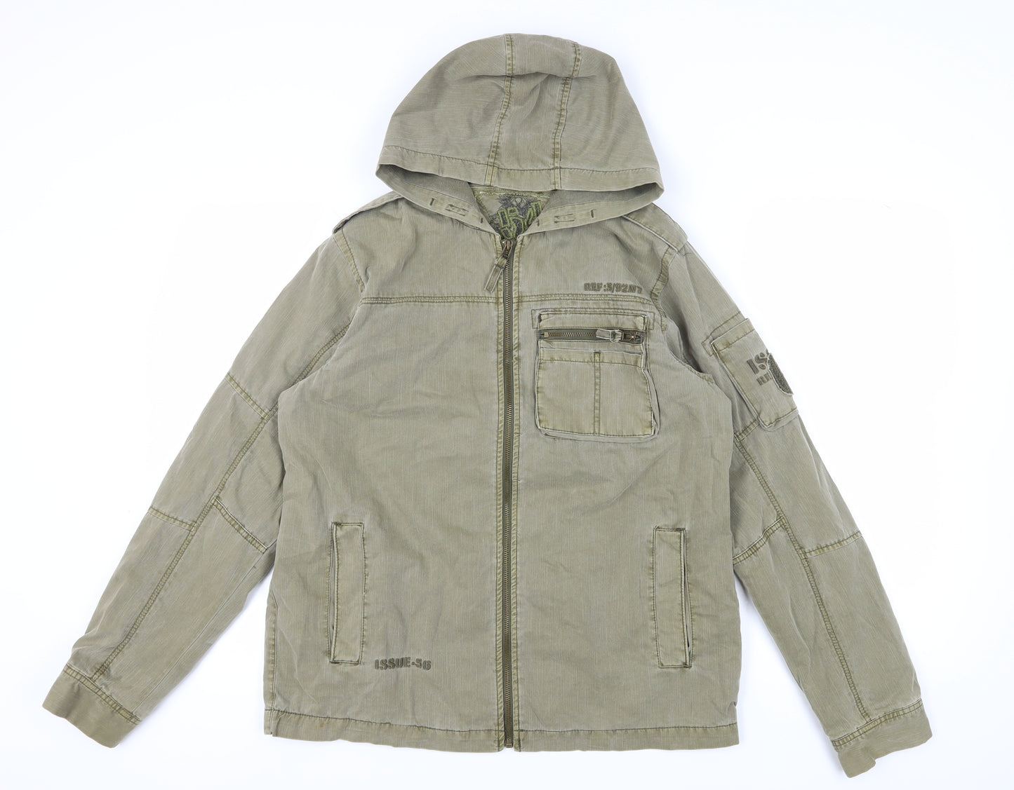 Next Boys Green Hooded Jacket, 15 Years, Cotton, Casual